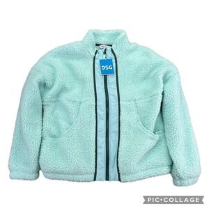 DSG Girls XL (16) Cozy Fleece Full Zip‎ Jacket Shoreside Blue - NWT